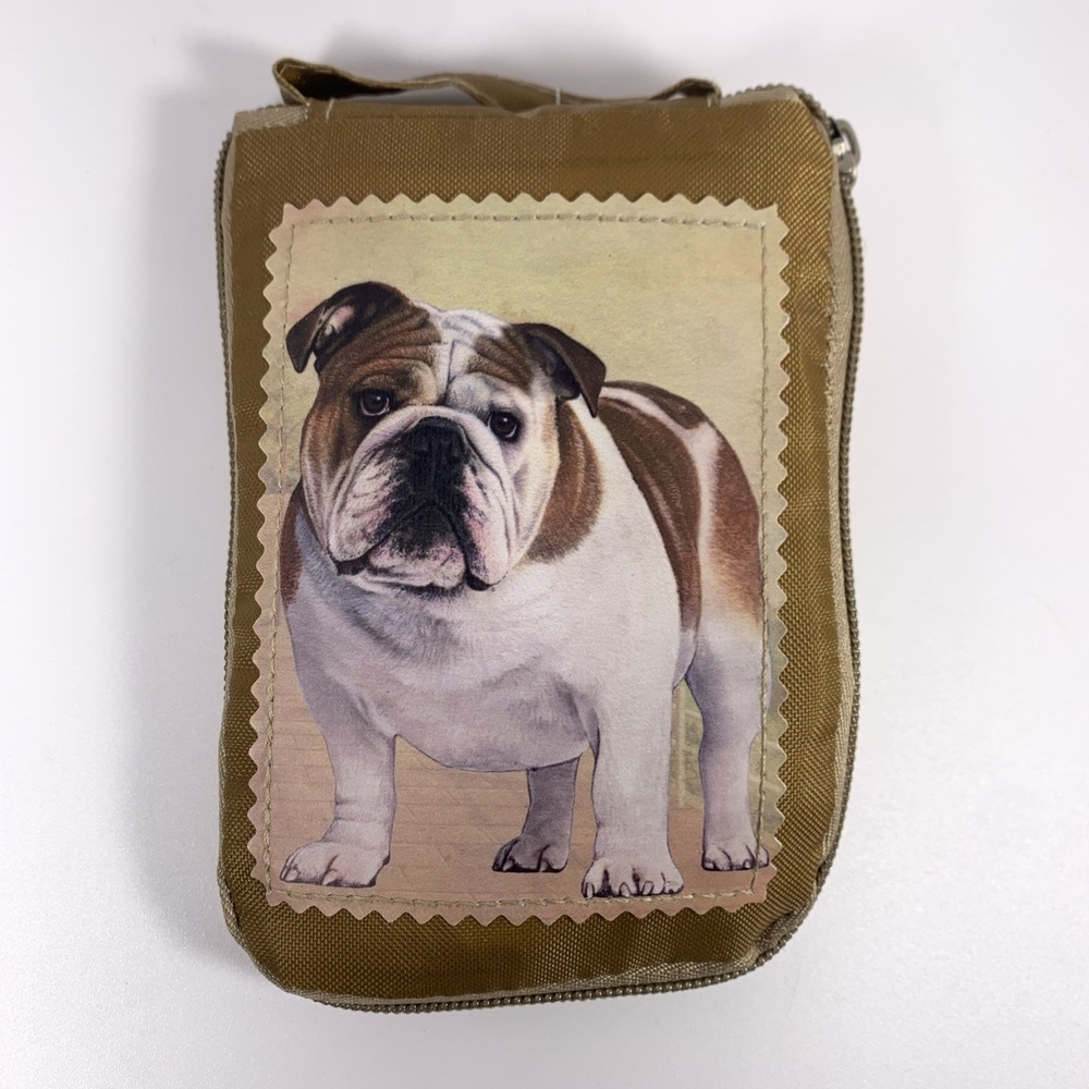 Pet Lover Totes BULLDOG Zipper Tote Bag Reusable Grocery Storable 14x15 New Tag